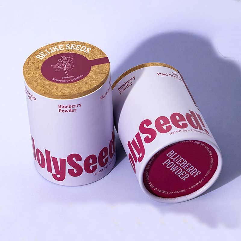 Paper tube to soft wooded cork for food packaging